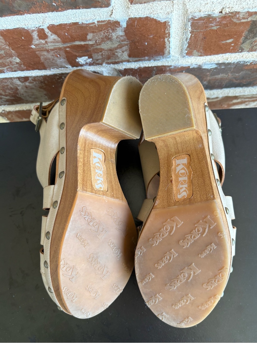 Korks by Kork-Ease Wynne Vegan Leather Tan Slingback Comfort Clogs Size 8 - Picture 14 of 14
